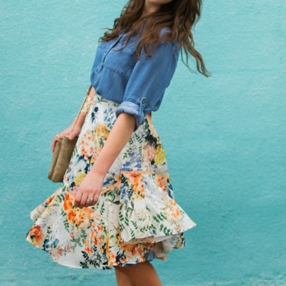 Anthropologie x Ranna Gill Floral Skirt - Picture 3 of 9